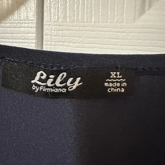 Lily Navy Ruffle Blouse - Picture 3 of 3